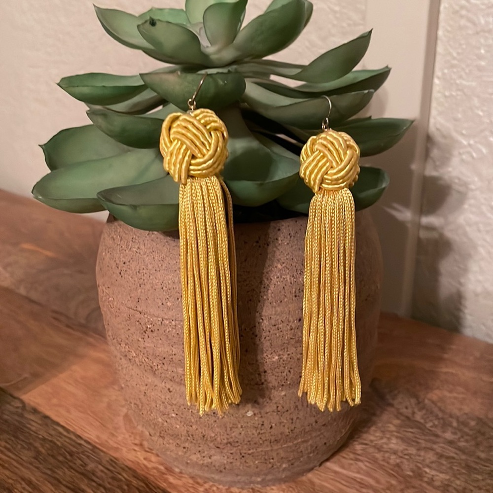 Mustard Yellow Tassel Earrings